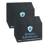 LOUEBICA 3 Pack RFID Blocking Card, Contactless NFC Debit Credit Card Passport Protector,Entire Wallet Purse Protect, 10 Pcs Black