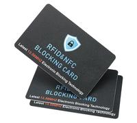 LOUEBICA 3 Pack RFID Blocking Card, Contactless NFC Debit Credit Card Passport Protector,Entire Wallet Purse Protect, 3 Pcs Black, Modern