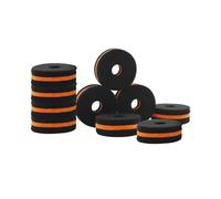 Loufy 10Pcs Shelf Drum Piece Black-Orange Double-Color Hair Pad Cymbal Washer for Drum Set Parts Pack, Drum Parts