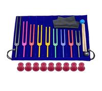 Loufy 9 PCS Colorful Solfeggio Aluminum Alloy Tuning Forks Tuning Forks For Therapy, Voice Therapy Pink