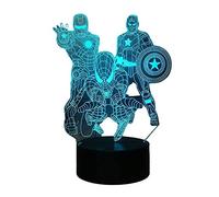 LOUHH Avengers 3D LED Spiderman Night Light - Intelligent Remote Control 16 Color Change for Kids Bedroom Decoration, Night Lights for Boys and Birthday Gifts