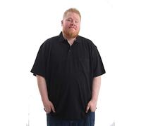Louie James Big and Tall Size Plain Polo with Chest Pocket Cotton Rich T-Shirt Top Large Size Fit (Black, 5XL)