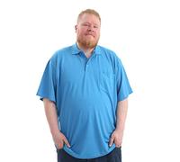 Louie James Big and Tall Size Plain Polo with Chest Pocket Cotton Rich T-Shirt Top Large Size Fit (Ocean Blue, 3XL)…