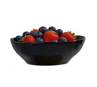 LOUIE SILNA 23cm Black Ceramic Salad Bowl - Fruit Display, Bread Supply, Table Decoration