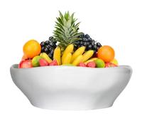 LOUIE SILNA 32cm Large Fruit Bowl,White Porcelain Salad Serving Bowl - Fruit Basket for Kitchen or Bread Basket - Table Centrepiece Decoration - Home & Kitchen Tableware Accessories