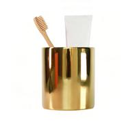 LOUIE SILNA Ceramic Toothbrush Holder, Reusable Bathroom Ceramic Cup, Glazed Toothbrush Holder, Suitable For Electric Toothbrushes And Toothpaste, Fits Bathroom Countertops (Gold).