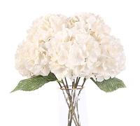 Louiesya 2Bouquets Artificial Flowers Silk Hydrangea Flowers with 10 Heads Fake Flower Bunch Bouquet for Home Wedding Party Decor DIY (White)