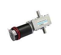 LOUIKA Double Shaft Worm Gear Motor DC 12V 24V High Torque Maximum 70KG Self Locking Adjustable Speed Forward Reverse Motor 4-470RPM (Size : 50rpm, Color : 12V)
