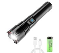 LOUIKAY LED Torch Rechargeable, Zoomable Torches Led Super Bright, Powerful Torches Battery Powered Water Resistant, 5 Light Modes Zoomable for Power Cuts, Emergency, Camping, Gifts for Men Dad Kids