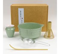 LOUIKAY Matcha Tea Set with Bamboo Whisk, Complete Matcha Making Kit for Traditional Japanese Tea Ceremony, Bamboo Matcha Whisk Ceramic Bowl, Scoop & Holder, Ideal Matcha Gift Set for Beginners