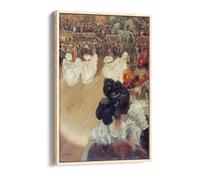 Louis Abel-Truchet - Quadrille at the Tabarin ball Canvas Floater Frame Print Picture Art - Light Oak Frame 16 inch wide x 24 inch high
