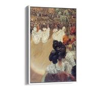Louis Abel-Truchet - Quadrille at the Tabarin ball Canvas Floater Frame Print Picture Art - White Frame 16 inch wide x 24 inch high