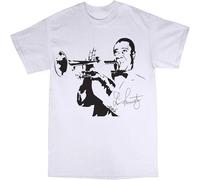 Louis Armstong Jazz Wonderful World La Vie En Rose Unisex Tees Men's T Shirt White L