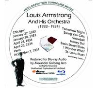 Louis Armstrong (1933-34) And His Orchestra Restored For Blu-ray Audio Featuring Audio Only and Video Disc Produced with Short Films by Charly Chaplin