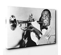 Louis Armstrong Canvas Print | Gallery Wrapped 30mm Frame Wall Art | 30x20 inches | Ready to Hang | Modern Picture | Living Room Bedroom Lounge Office