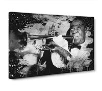 Louis Armstrong Canvas Print | Gallery Wrapped 30mm Frame Wall Art | 30x20 inches | Ready to Hang | Modern Picture | Living Room Bedroom Lounge Office