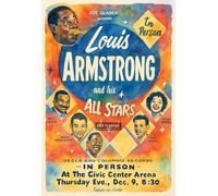 Louis Armstrong Classic Posters - A4 Retro Music Concert Poster Vintage Style Wall Art for Home Studio Bar or Event Space Featuring Iconic Band and Instrument Design
