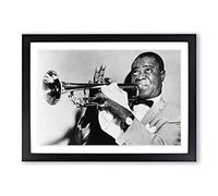 Louis Armstrong Framed Print | A2 Black Framed Wall Art | Ready to Hang | Modern Nature Picture | Living Room Bedroom Lounge Office