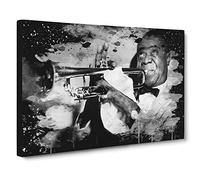 Louis Armstrong Modern CB Canvas Print | Gallery Wrapped 30mm Frame Wall Art | 24x16 inches | Ready to Hang | Modern Picture | Living Room Bedroom Lounge Office