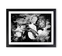 Louis Armstrong Modern CB Framed Print | A3 Black Framed Wall Art | Ready to Hang | Modern Nature Picture | Living Room Bedroom Lounge Office