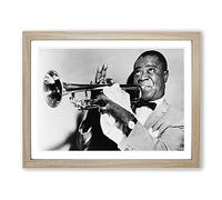 Louis Armstrong Modern Framed Print | A4 Oak Framed Wall Art | Ready to Hang | Modern Nature Picture | Living Room Bedroom Lounge Office