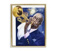 'Louis Armstrong Portrait'| Floating Frame Canvas Art