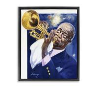 'Louis Armstrong Portrait'| Floating Frame Canvas Art
