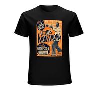 Louis Armstrong Poster Men Black T-Shirt Print Unisex Cotton Tee Shirt L