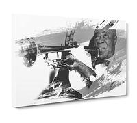 Louis Armstrong V1 Canvas Print | Gallery Wrapped 30mm Frame Wall Art | 20x14 inches | Ready to Hang | Modern Picture | Living Room Bedroom Lounge Office