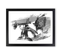 Louis Armstrong V1 Modern Framed Print | A2 Black Framed Wall Art | Ready to Hang | Modern Nature Picture | Living Room Bedroom Lounge Office