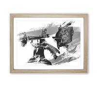 Louis Armstrong V1 Modern Framed Print | A2 Oak Framed Wall Art | Ready to Hang | Modern Nature Picture | Living Room Bedroom Lounge Office