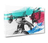 Louis Armstrong V2 Canvas Print | Gallery Wrapped 30mm Frame Wall Art | 30x20 inches | Ready to Hang | Modern Picture | Living Room Bedroom Lounge Office