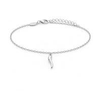Louis Ciocchetti Steel Bracelet with Lucky Charm - Adjustable Bracelet for Men and Women with Lobster Clasp, Length 16 cm + 5 cm
