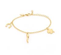 Louis Ciocchetti Steel Bracelet with Lucky Charm - Adjustable Bracelet for Men and Women with Lobster Clasp, Length 16 cm + 5 cm, Taglia Unica, Alloy Steel, No Gemstone