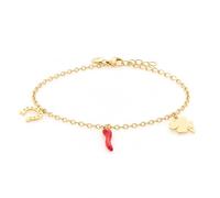 Louis Ciocchetti Steel Bracelet with Lucky Charm - Adjustable Bracelet for Men and Women with Lobster Clasp, Length 16 cm + 5 cm, Taglia Unica, Alloy Steel, No Gemstone