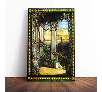 Louis Comfort Tiffany Stained Glass Window Vol.2 Canvas Print | Gallery Wrapped 30mm Frame Wall Art | 24x16 inches | Ready to Hang | Modern Picture | Living Room Bedroom Lounge Office