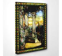 Louis Comfort Tiffany Stained Glass Window Vol.2 Canvas Print | Gallery Wrapped 30mm Frame Wall Art | 30x20 inches | Ready to Hang | Modern Picture | Living Room Bedroom Lounge Office