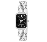 LOUIS DEVIN Ladies Silver/Brown/Rose Gold Strap Analog Watch with Metal Chain (Blue/Green/Pink/Black/Silver/Brown/Rose Gold) | LD-LS193-CH, Black, Classic and contemporary