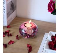 Louis Donné Natural Strawberry Scented Candle, Healing Crystal Candle with Dried Flowers Inside, Highly Long-Lasting Fragrance Scented Candle, Birthday Christmas Gifts Home Decor Candle for Women