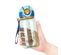 Louis Donné School Water Bottle 14oz/420ml BPA-Free Tritan, Leak Proof with Safety Lock & Pop-Up Spout Cover, Carry Handle for Travel Outdoor Playground