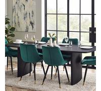 Louis Extending Dining Table - 180cm-220cm - 8 Seater - Black - Fluted Base
