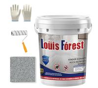 Louis Forest Epoxy Floor Paint, Epoxy Colored Sand Floor Paint, High Gloss Marble Effect Marble Garage Paints, Waterproof and Non-Slip Garage Water-Based Coating (Sesame Gray, 0.5kg)