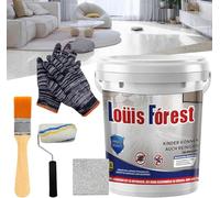 Louis Forest Epoxy Floor Paint, Resine Sol Exterieur, High-Gloss Marble Effect Epoxy Floor Coating, Waterproof and Non-Slip, Safe and Environmentally Friendly (White Hemp Gray)