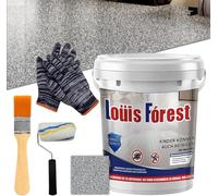 Louis Forest Epoxy Floor Paint, Resine Sol Exterieur, High-Gloss Marble Effect Epoxy Floor Coating, Waterproof and Non-Slip, Safe and Environmentally Friendly (Dark Gray)