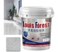 Louis Forest Epoxy Paint - High-Gloss Marble Effect Floor Coating with Colored Sand Self-Leveling, Waterproof, Eco-Friendly for Garage (Grey C)