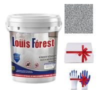 Louis Forest High Gloss Marble Effect Waterproof Epoxy Floor Paint, 1 kg, Water-Based, Dark Gray