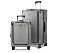 LOUIS KAISER Premium Carry On Luggage, 20Inch & 29 Inch Top Opening Airline Approved ABS+PC Hard Shell Suitcases with Silent Wheels, TSA Lock,Front Pocket and Wet-dry Separated Six-piece Set, Dark