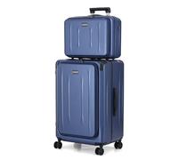 LOUIS KAISER Top Opening Luggage, 16Inch & 25 Inch Airline Approved ABS+PC Hard Shell Suitcases with Silent Wheels, TSA Lock,Front Pocket and Wet-dry Separated Six-piece Set, Dark Blue, 16 inch & 25