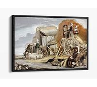 Louis Le Nain, The Cart or Return from Haymaking Canvas Floater Frame Print Picture Art - Black Frame 24 inch wide x 16 inch high