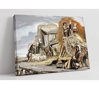 Louis Le Nain The Cart or Return from Haymaking Canvas Wall Art Picture Print - 45 inch wide x 30 inch high (Frame Depth 30mm)